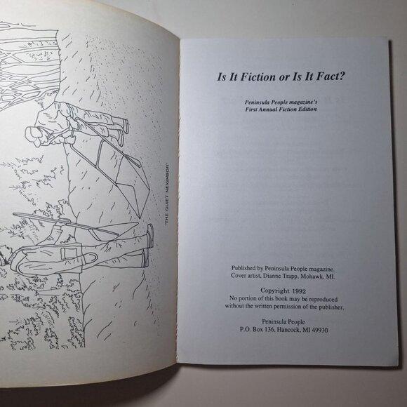 Fact or Fiction Michigan Peninsula People Magazine First Edition 1992 Short Stor - Picture 2 of 7